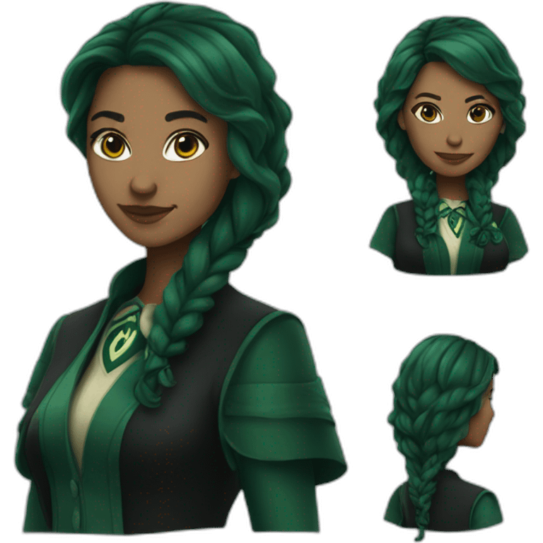 woman dressed as slytherin emoji