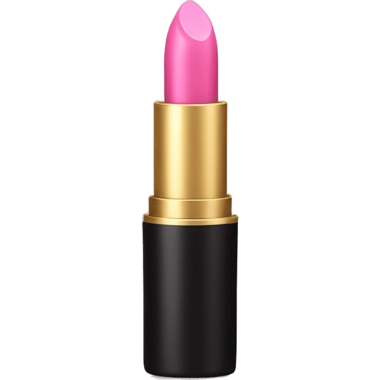 Pink lipstick with gold and black tube emoji