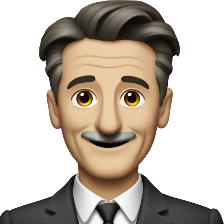 George Orwell smiling wearing a suit emoji