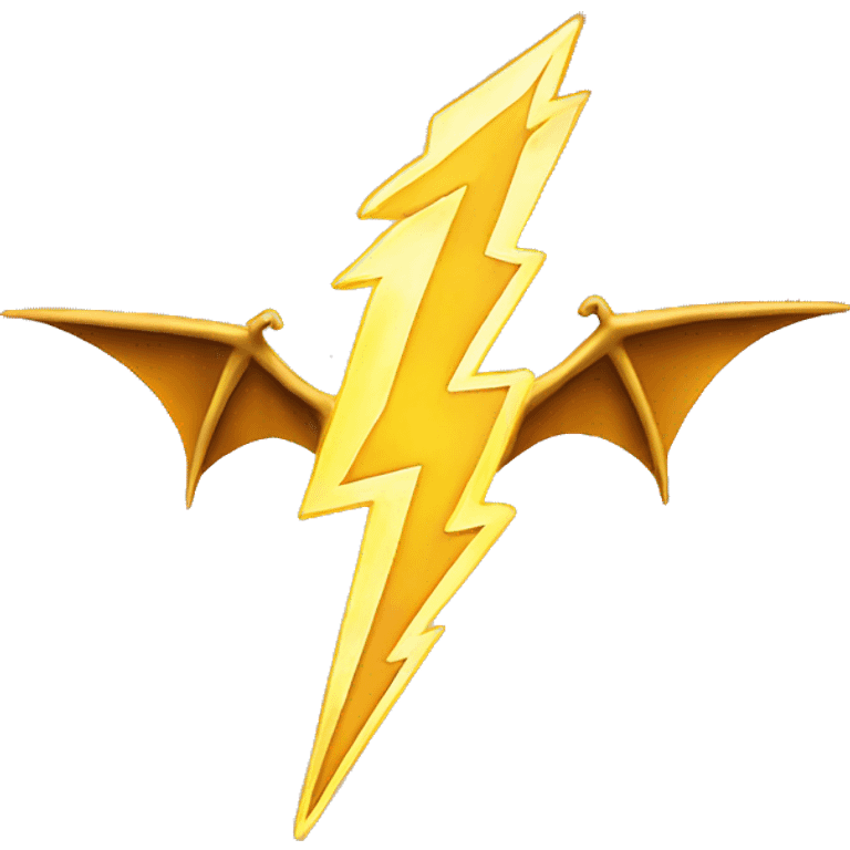 golden lightning bolt with dragon wings emoji