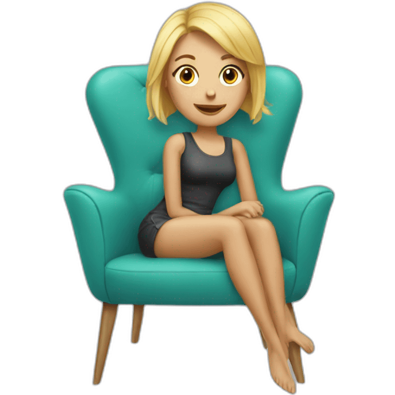 Blonde girl in chair emoji