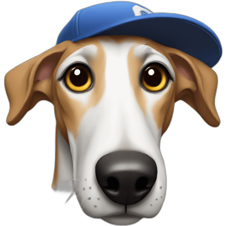 galgo wearing a baseball hat emoji