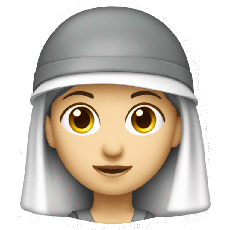 ingeniera mujer con casco blanco granduandose, con toga emoji