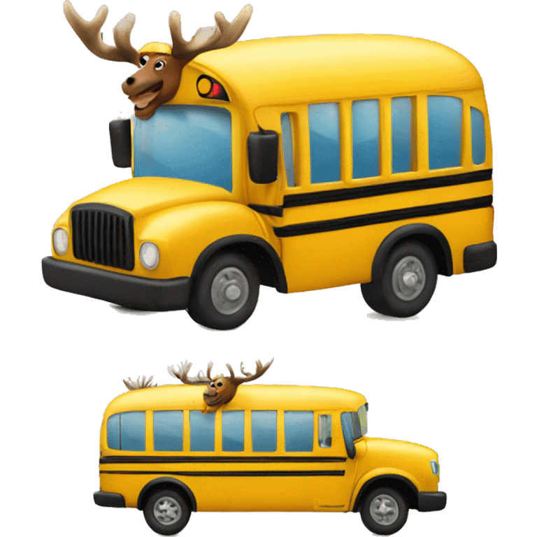 An Elk Driving a School Bus emoji