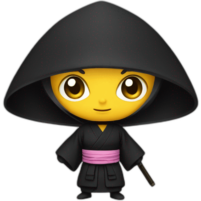 Un ninja en kimono noir emoji