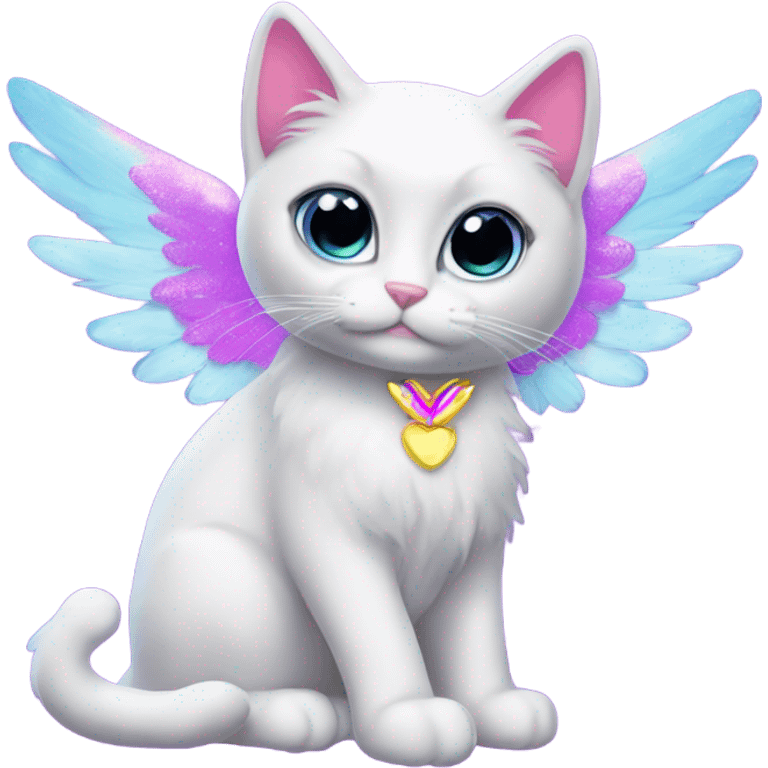 Lisa frank cat with angel wings emoji