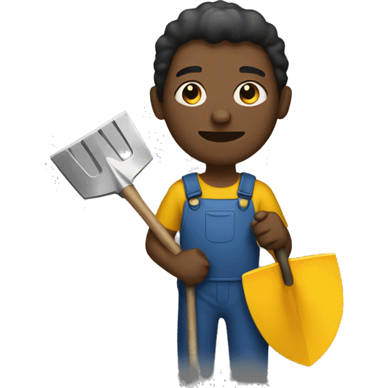 black person with shovel emoji