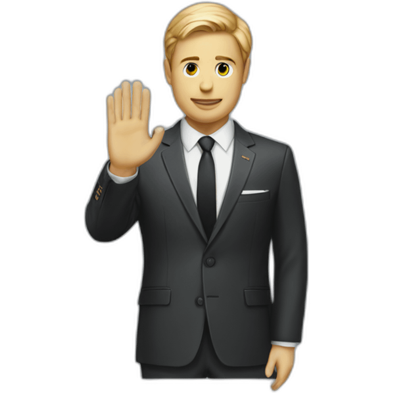 Roman salute whit hugo boss suit emoji