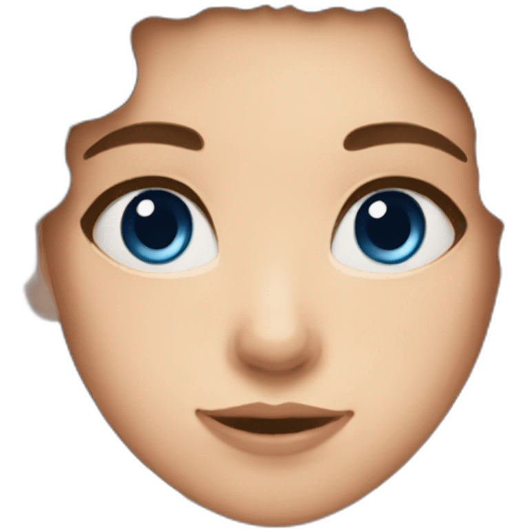 girl with brown hair and blue eyes and crop top emoji