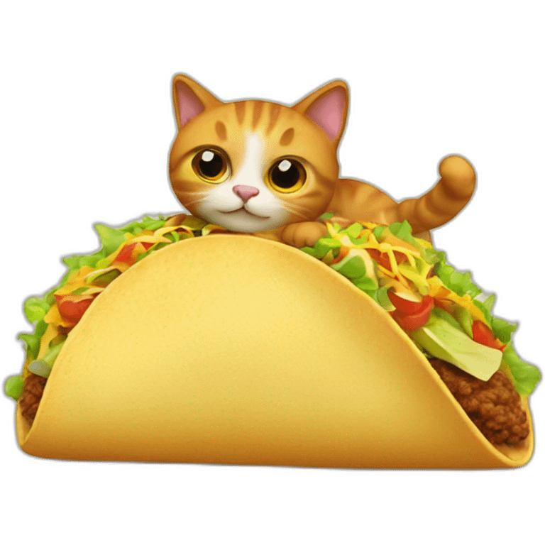 A cat on a taco emoji