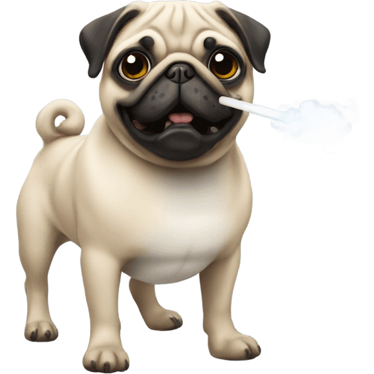 Pug with a vape  emoji