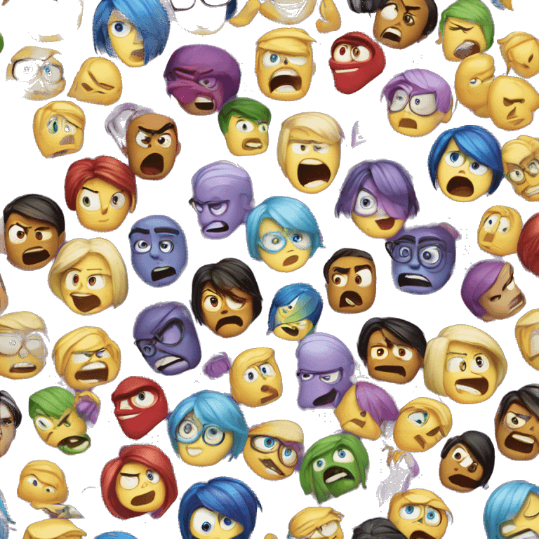 Inside out 2 characters joy and angry emoji