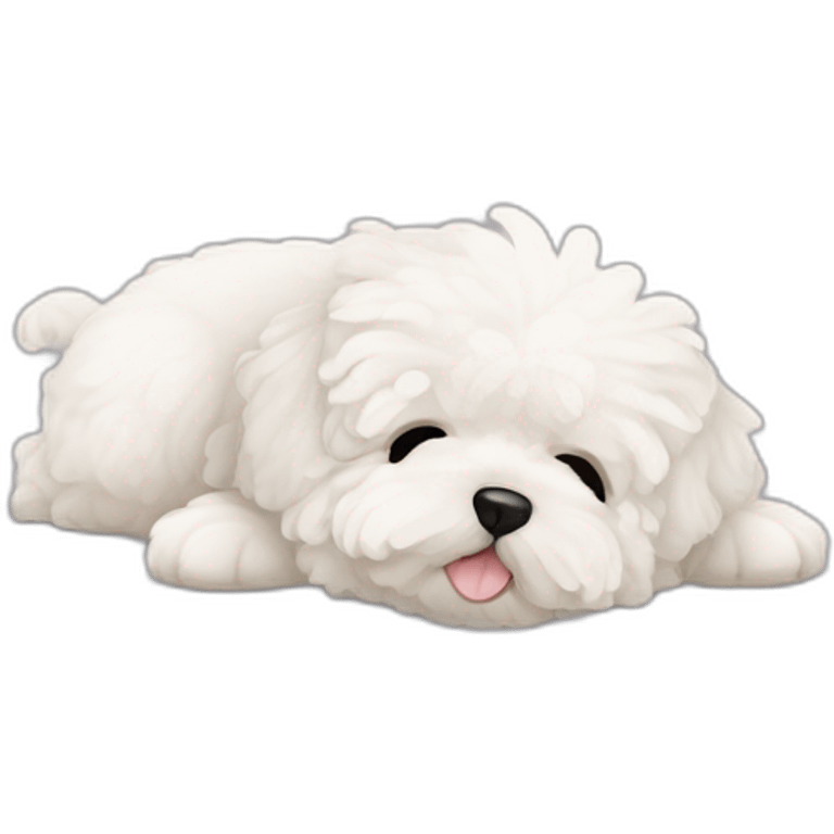 White maltipoo sleepinh emoji