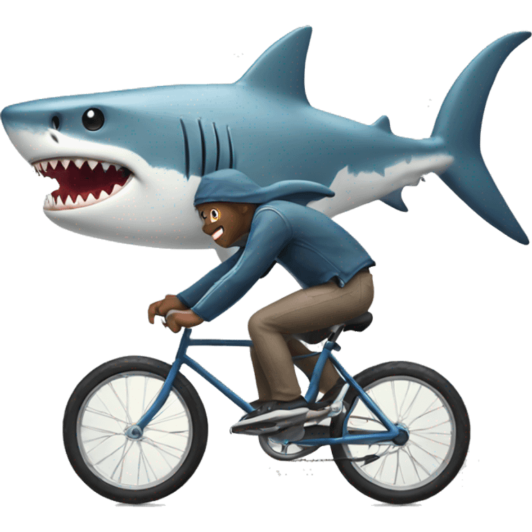 Shark riding a bike emoji