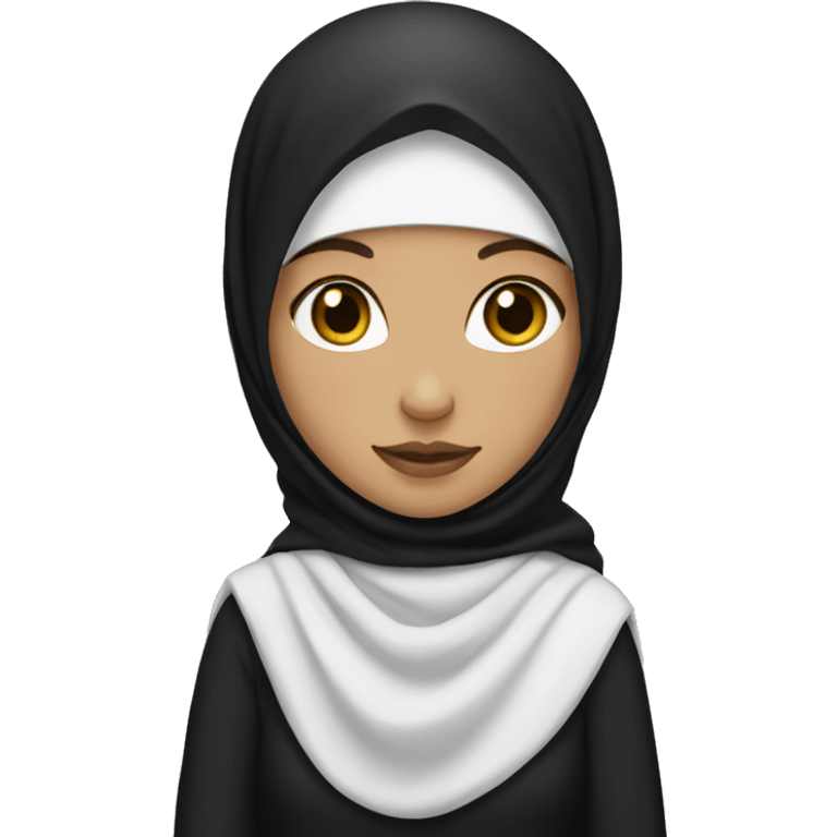 A white girl wearing black hijab emoji