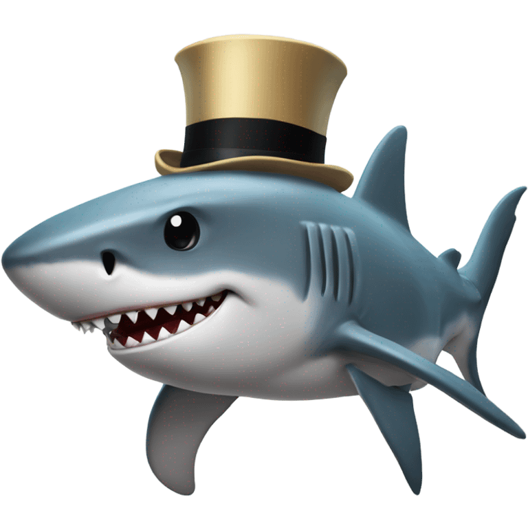 shark with tophat emoji