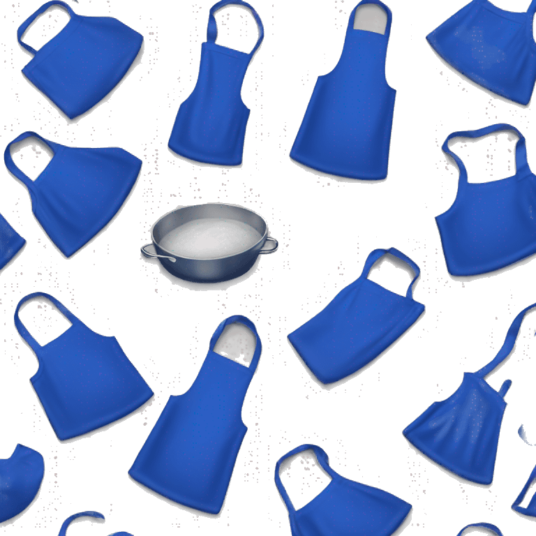 Realistic isolated cobalt blue kitchen apron. emoji