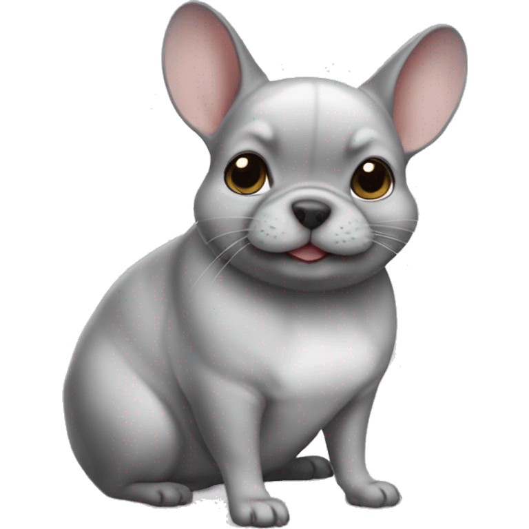 Un chinchilla sur un bouledogue français  emoji