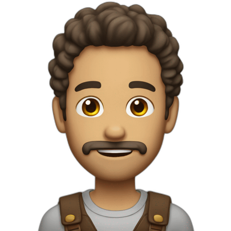 Chico con barba y pelo rizado emoji