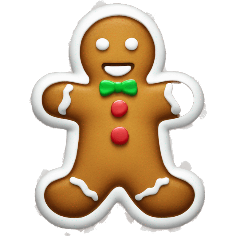 Gingerbread man with white frosting emoji