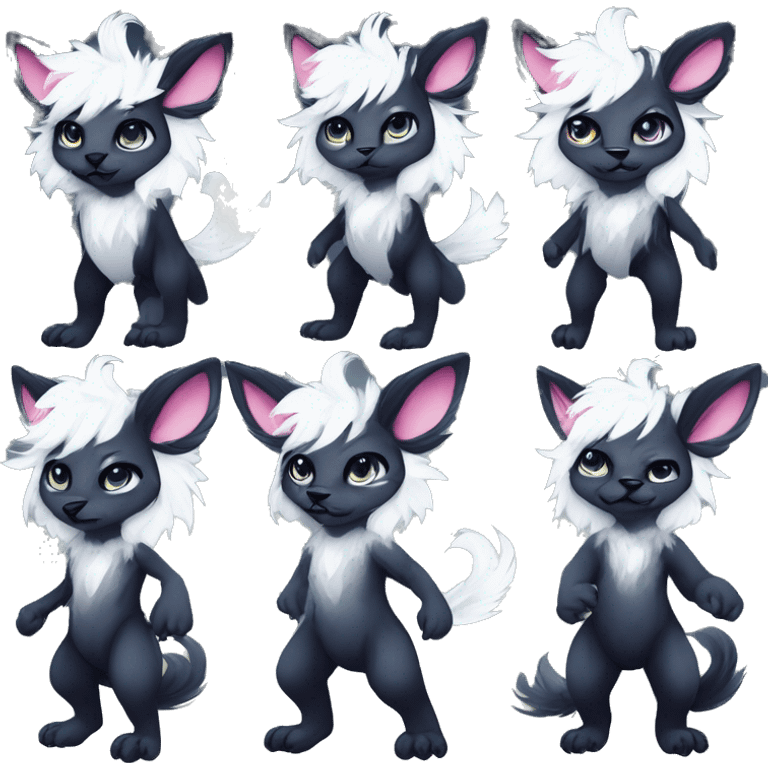 Cool cute Kawaii edgy fantasy animal sparkle fursona Fionbri creature by griffsnuff & LiLaiRa & Falvie full body emoji