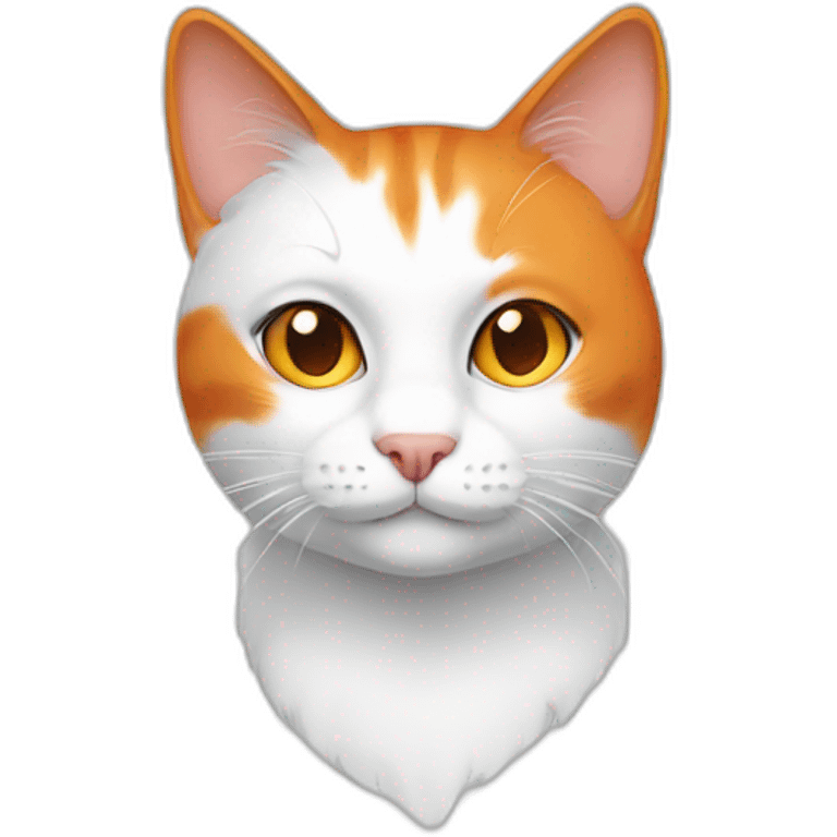 White and orange cat emoji