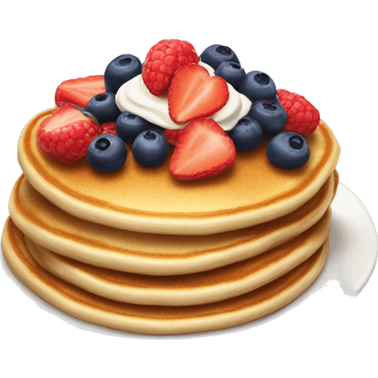 Pancakes with cream and berries  emoji