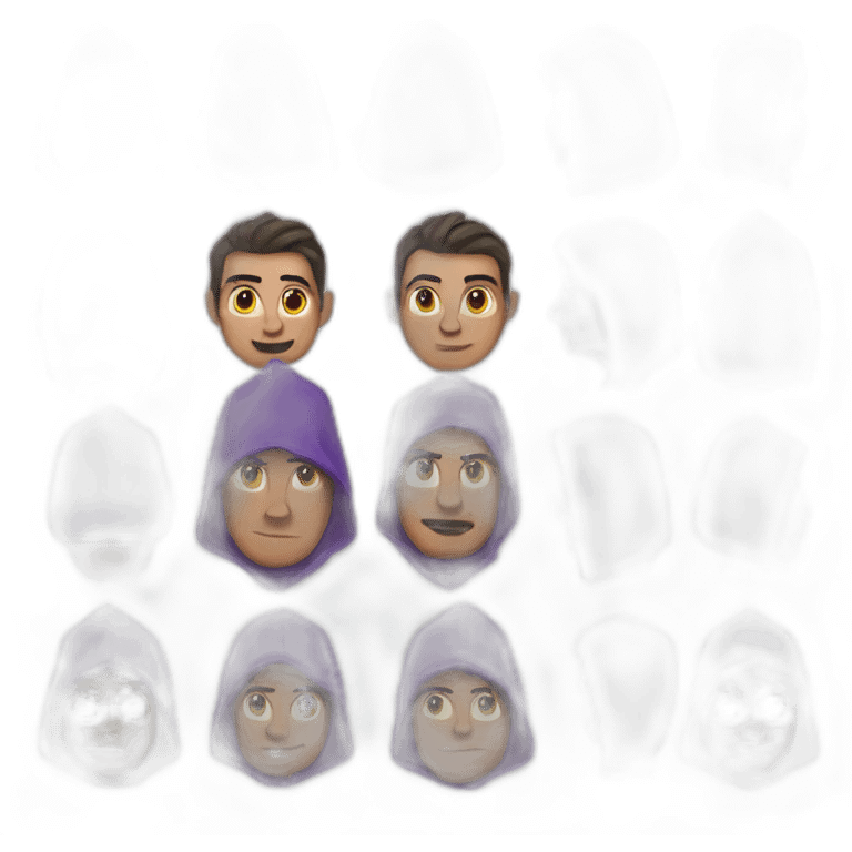 guy in purple hood with pierced ears emoji