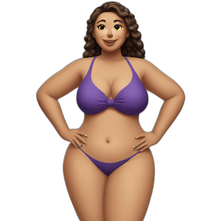 Slim-Thicc caucasian woman swimsuit posing (hourglass figure) emoji