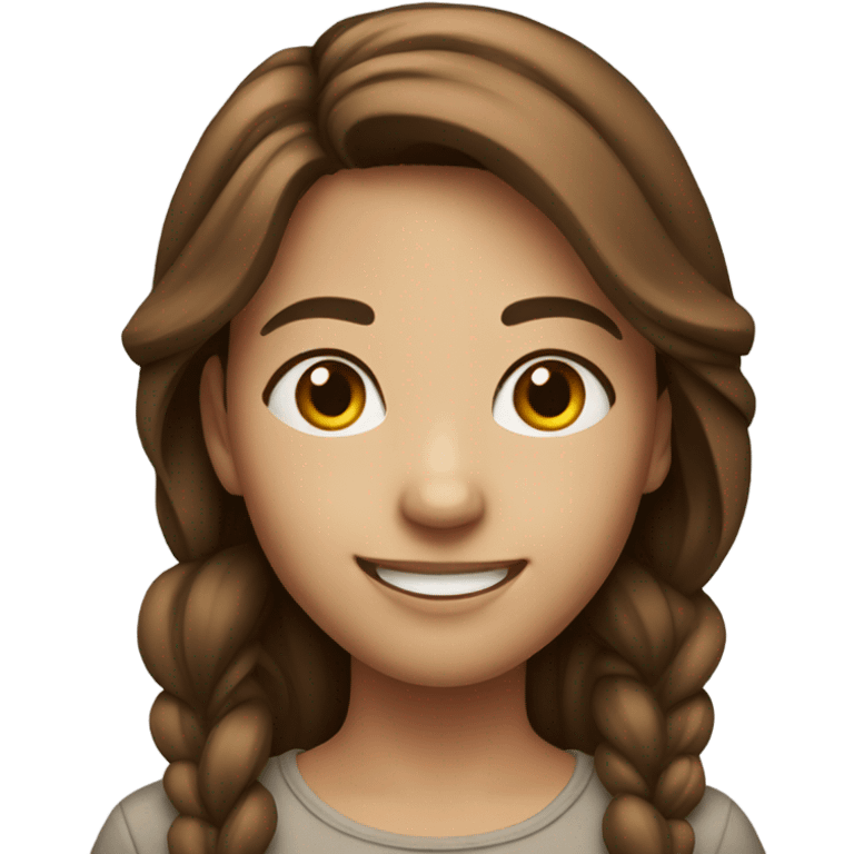 smiling girl with brown hair emoji