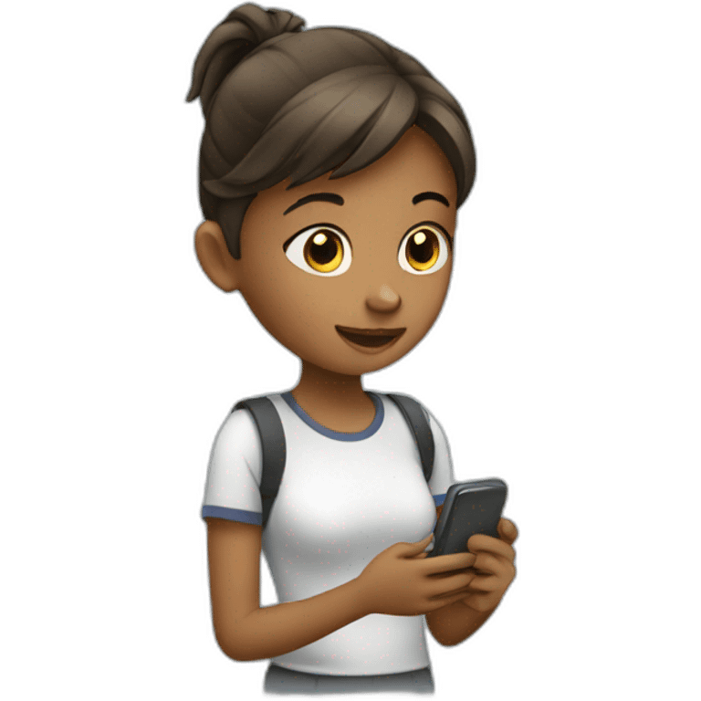 girl using phone emoji