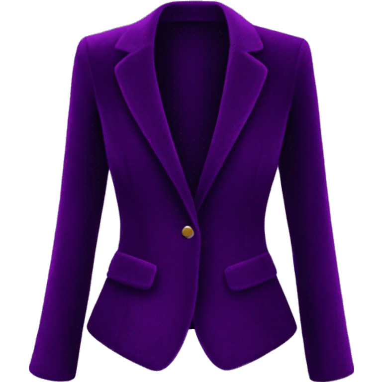 Realistic isolated dark purple velvet feminine fashion blazer. emoji