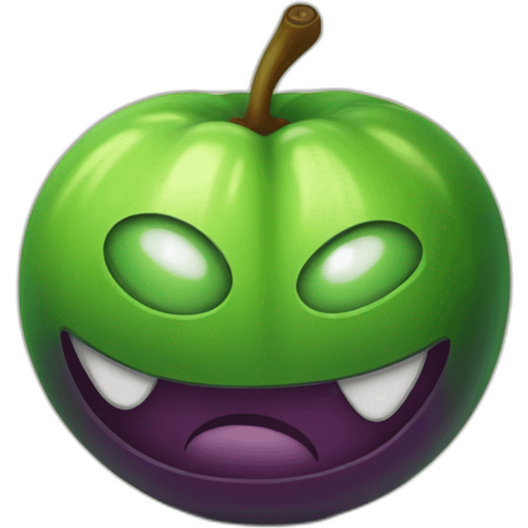 Fruit du démon rond et vert emoji