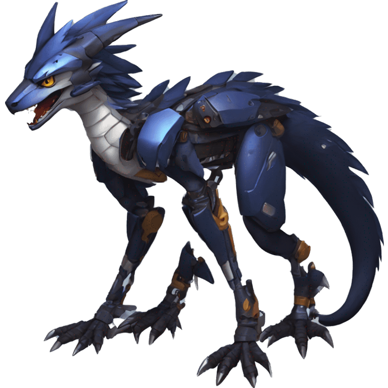 Full body Edgy Anthro Futuristic Mechanical Sergal-raptor-nargacuga-vernid emoji