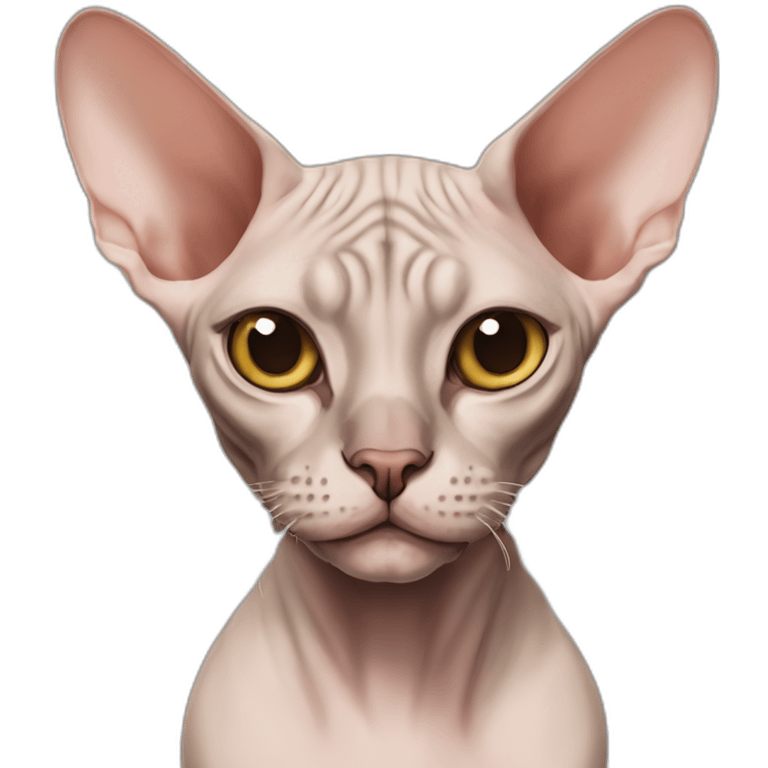 sphynx cat, with text above it that says cat, and text below it that says club emoji