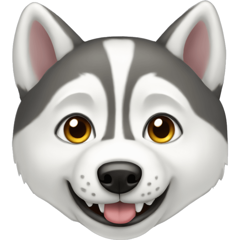 Siberian husky with teeth emoji