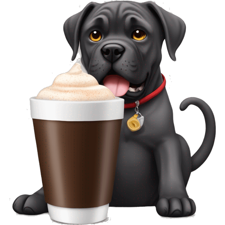 Cane corso with hot coco emoji