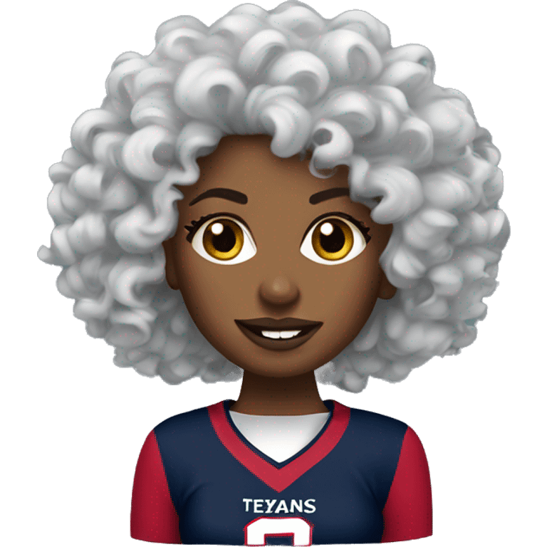 HOUSTON TEXANS woman with curly hair  emoji