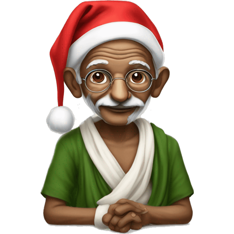 Mahatma Gandhi as santa claus emoji