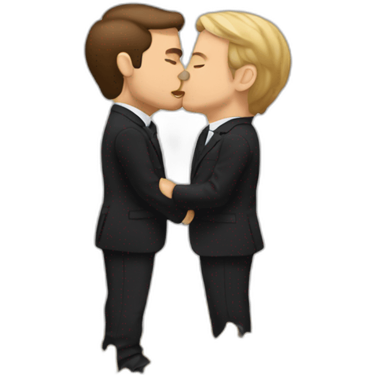 Macron kiss poutine emoji