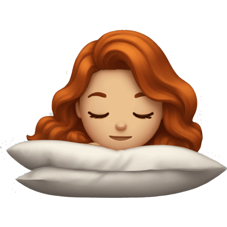 auburn hair girl sleeping emoji