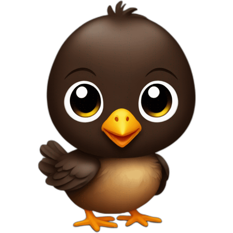 dark brown color baby chick emoji