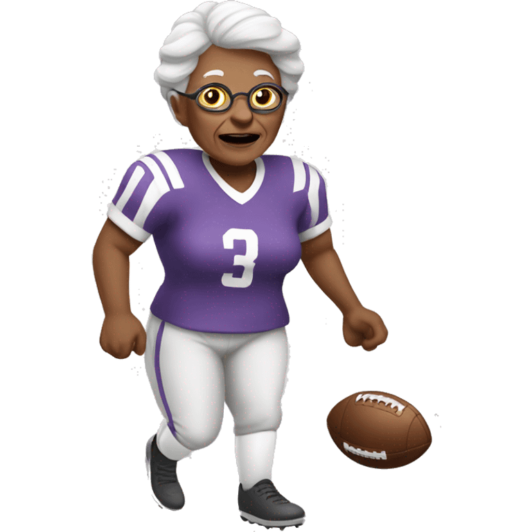 white Granny playing football emoji