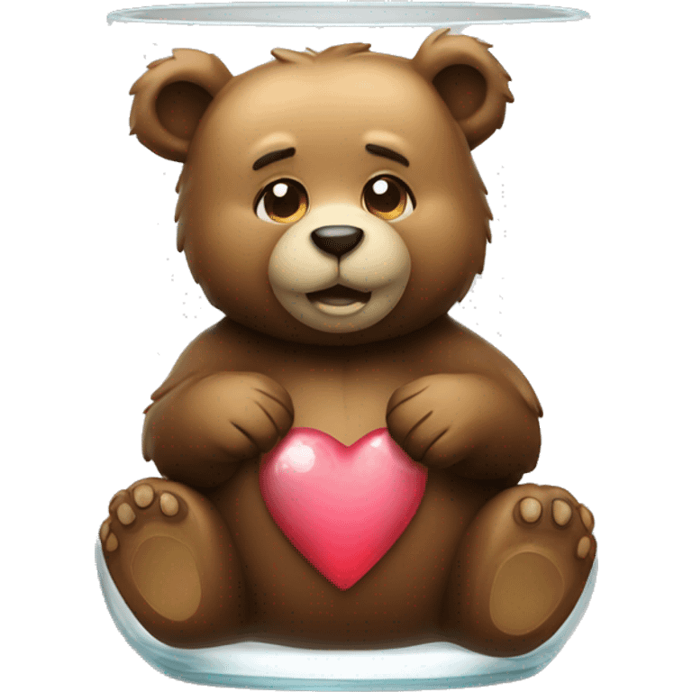 Bear with love glass emoji