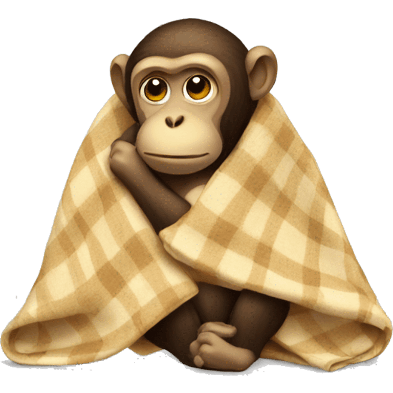 sad monkey with blanket  emoji