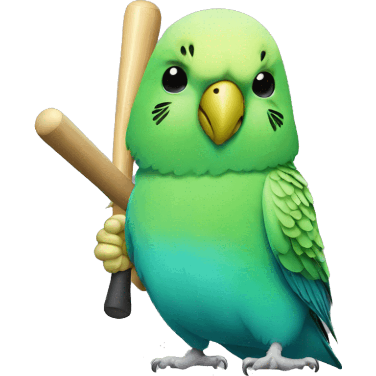 budgie with baseball bat emoji