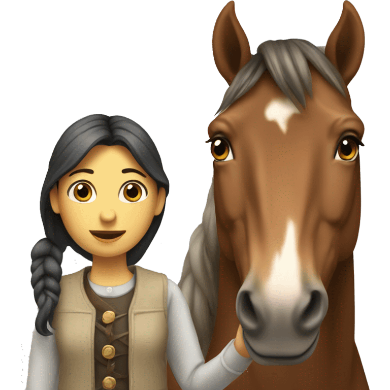 Horse and girl emoji