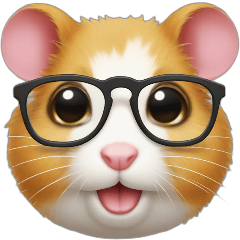 Smart Hamster with glasses emoji