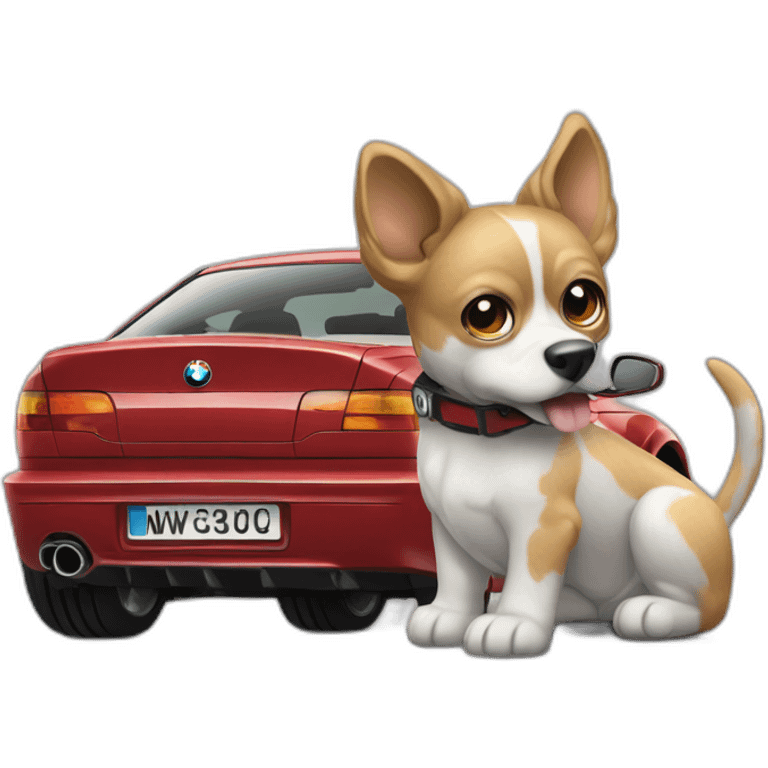 Dog driving 2oo1 bmw m coupe emoji