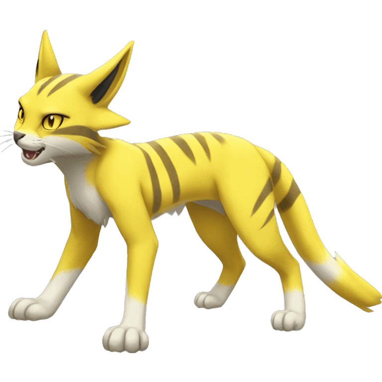 Yellow lombax-Zeraora-Renamon-cat full body emoji